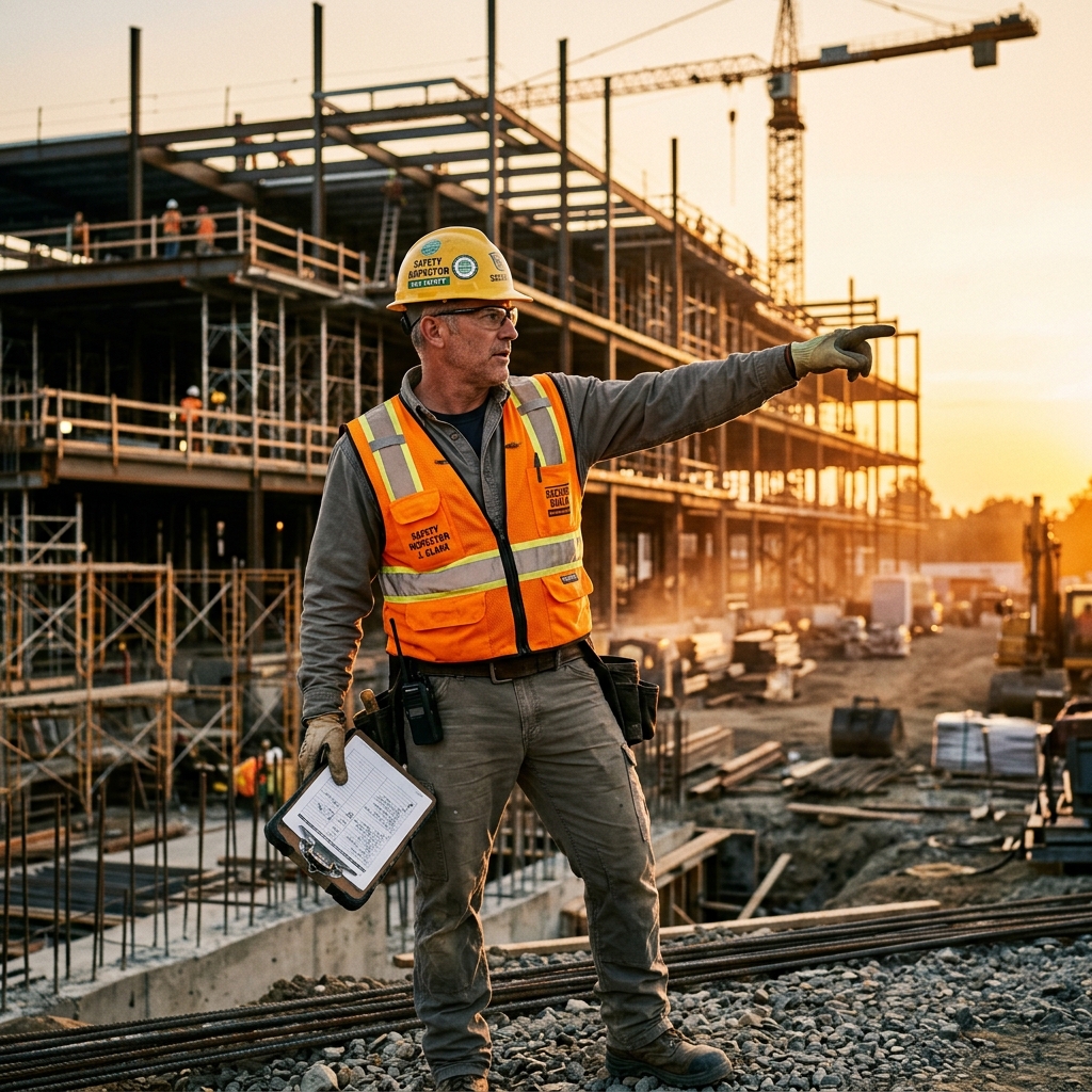 Safety officer inspecting site